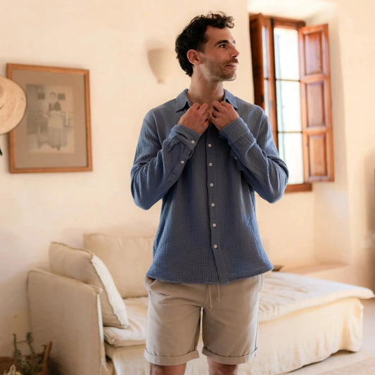 Chemise homme en gaze de coton bio LIAS - NORDLICHT
