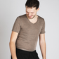 Maillot manches courtes col V homme laine et soie - ENGEL