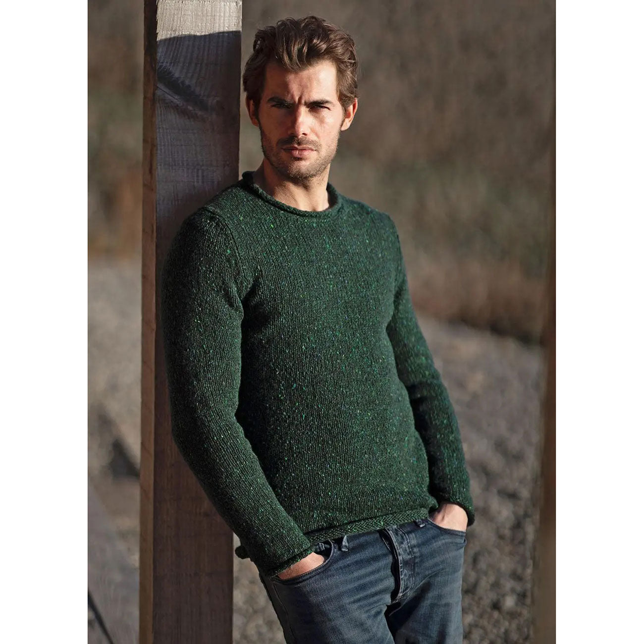 Pull 100% laine Irlandaise homme roulloté - FISHERMAN