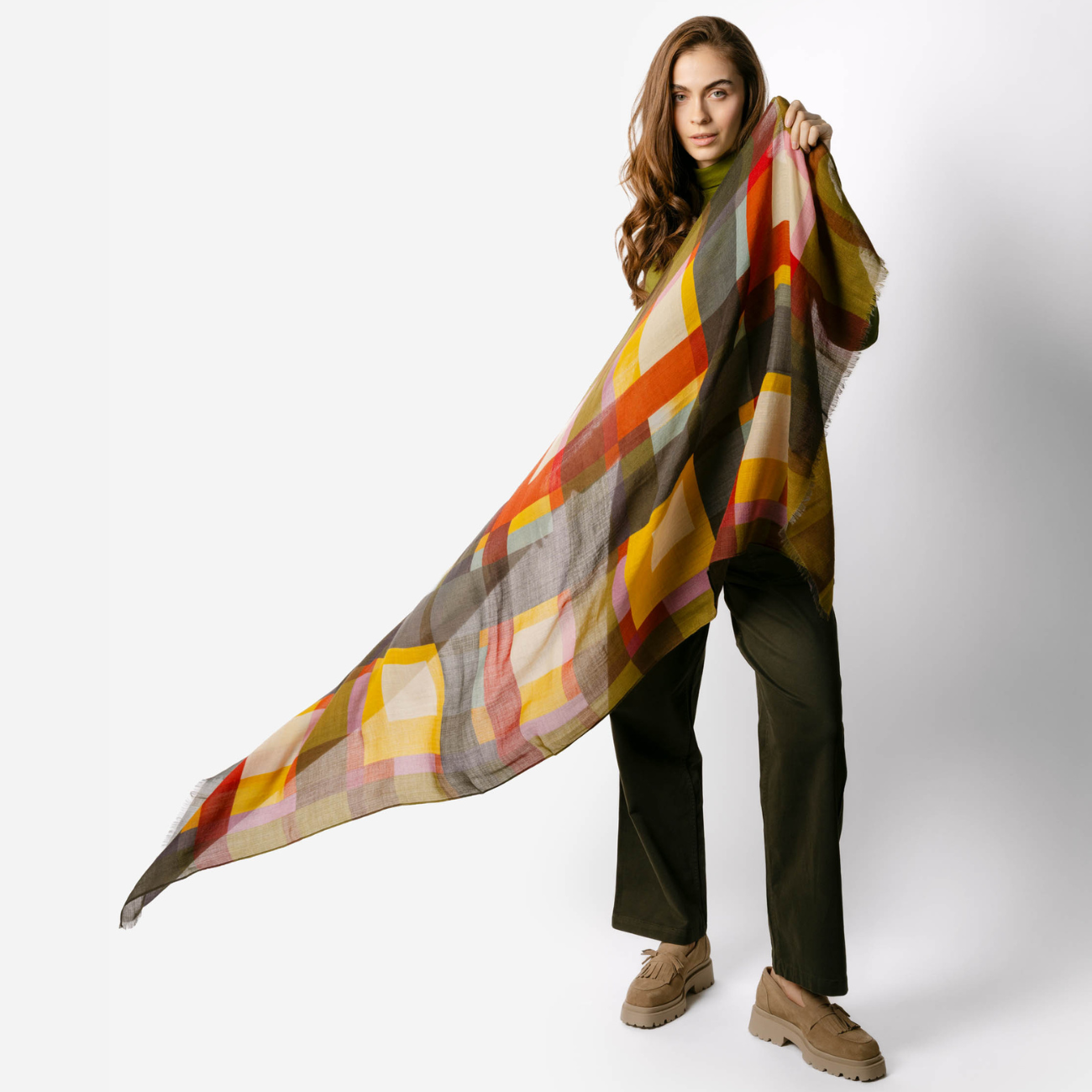 Écharpe patchwork 100% laine PROVENCE - LIVING CRAFTS