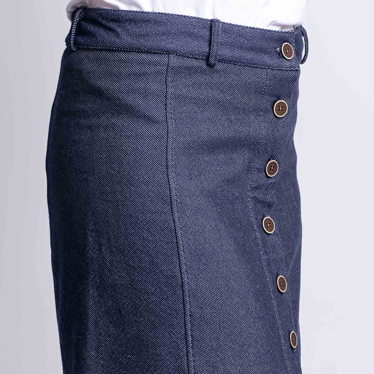 Jupe jeans boutonnée - 1083 x LES HIRONDELLES