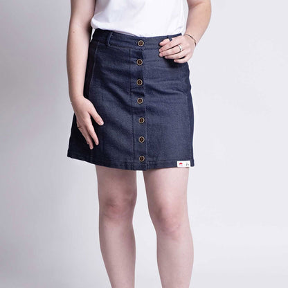 Jupe jeans boutonnée - 1083 x LES HIRONDELLES