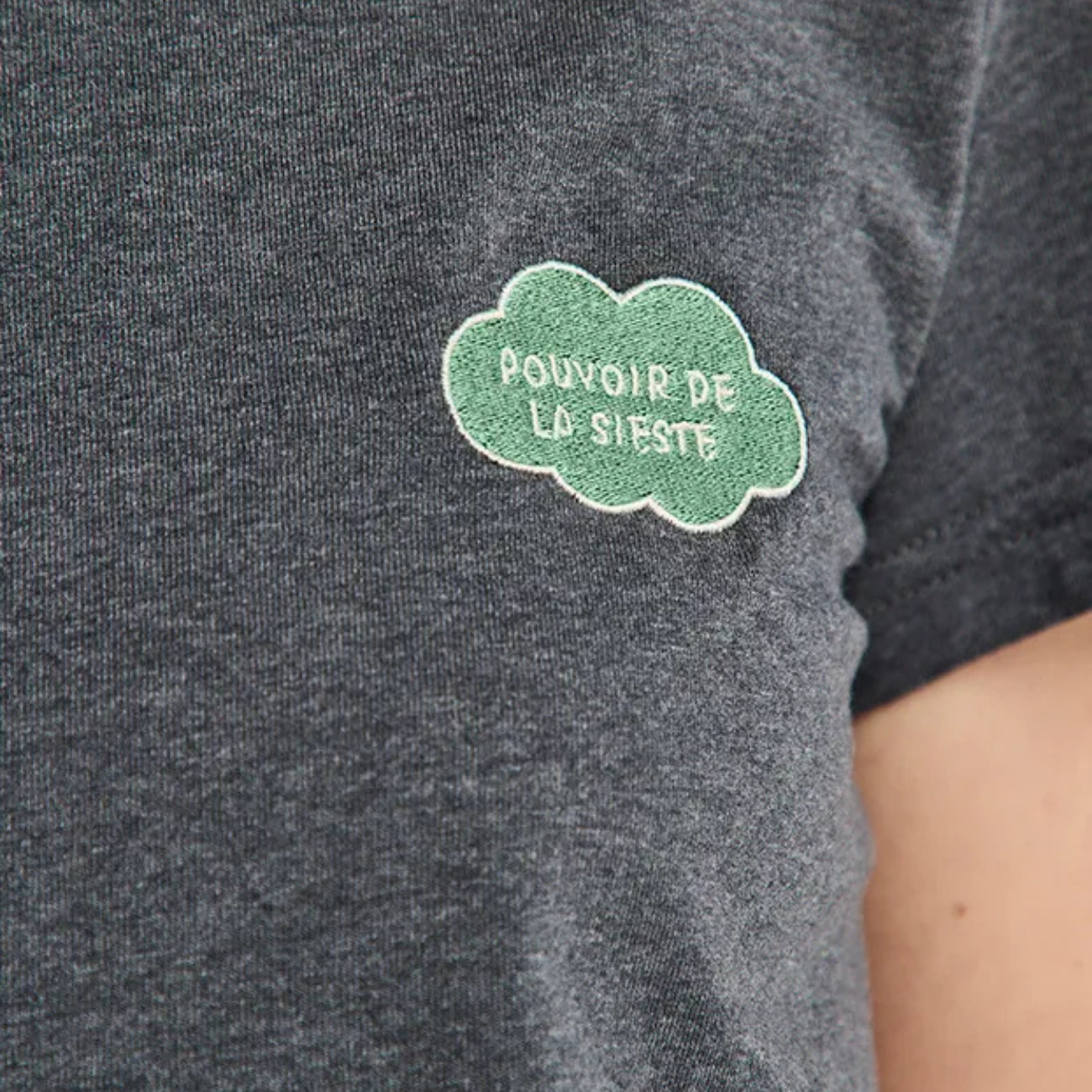 T-shirt Blanche broderie Le Pouvoir de la Sieste - LA GENTLE FACTORY