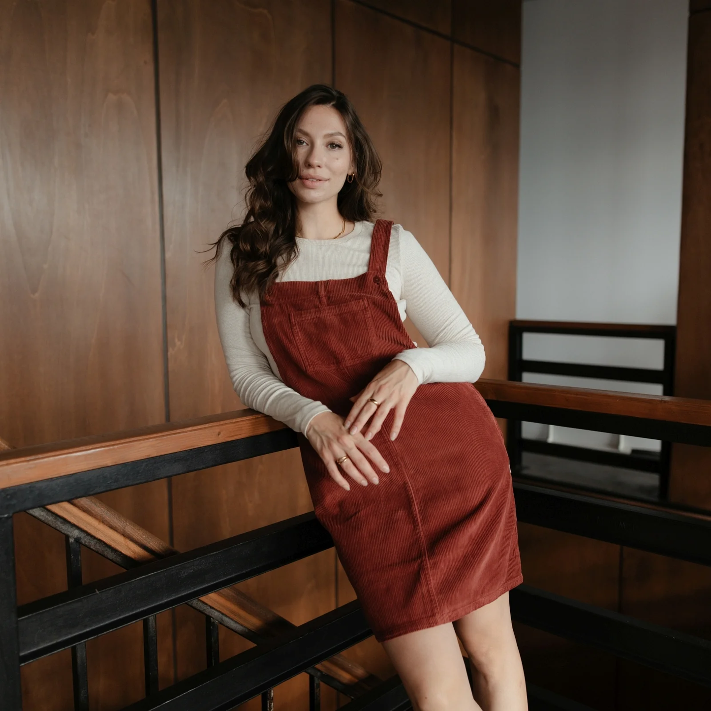 Robe salopette en velours de coton bio - NORDLICHT