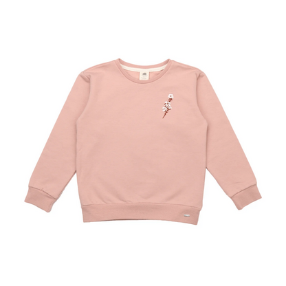Pull brodé d'une fleur de coton - WALKIDDY