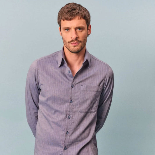 Chemise PIERRE en coton à chevrons - DAO