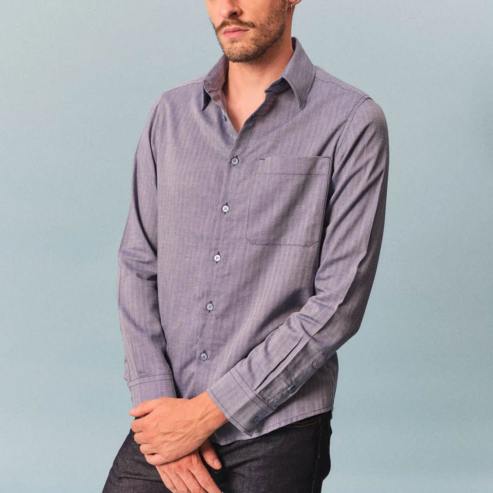 Chemise PIERRE en coton à chevrons - DAO
