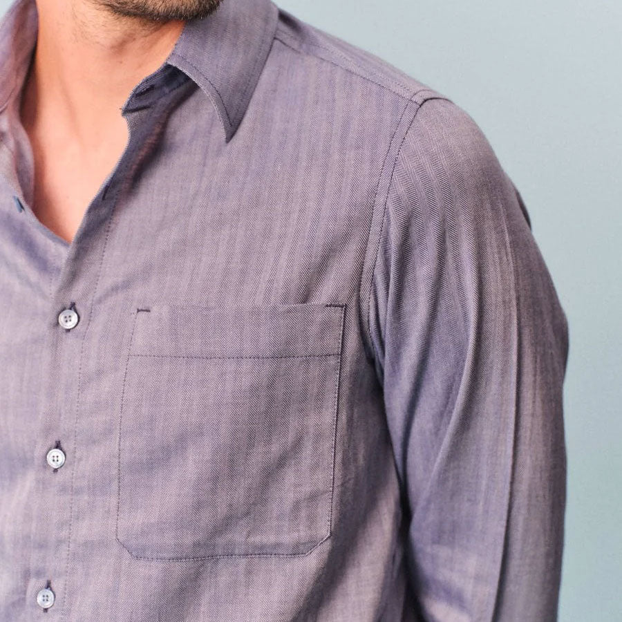 Chemise PIERRE en coton à chevrons - DAO
