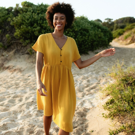 Robe ALMA en mousseline de coton bio - NORDLICHT