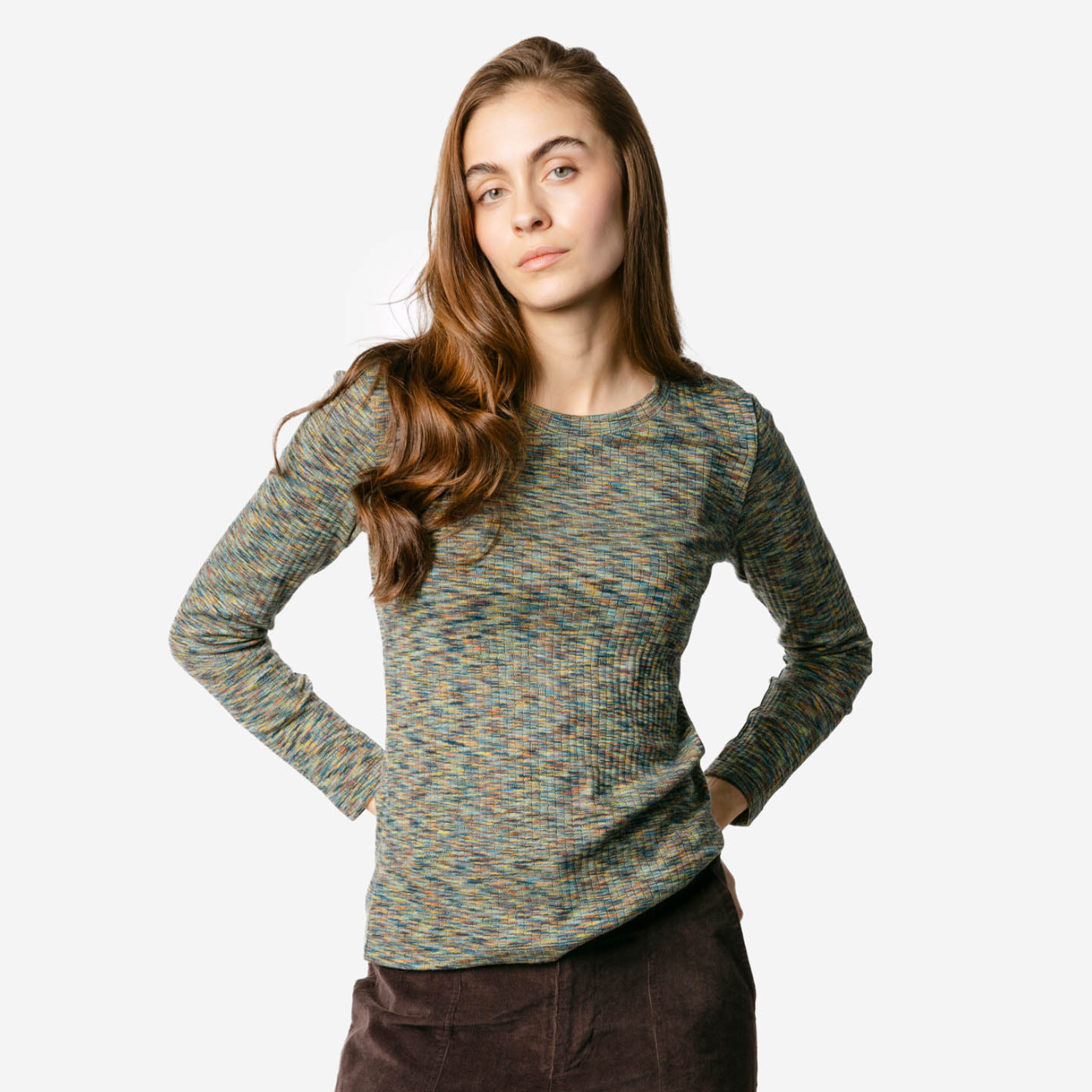 T-shirt côtelé PRISCA en coton bio - LIVING CRAFTS