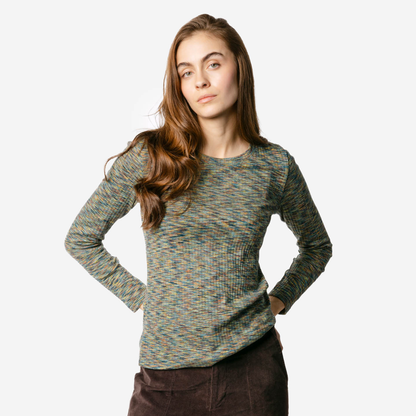 T-shirt côtelé PRISCA en coton bio - LIVING CRAFTS