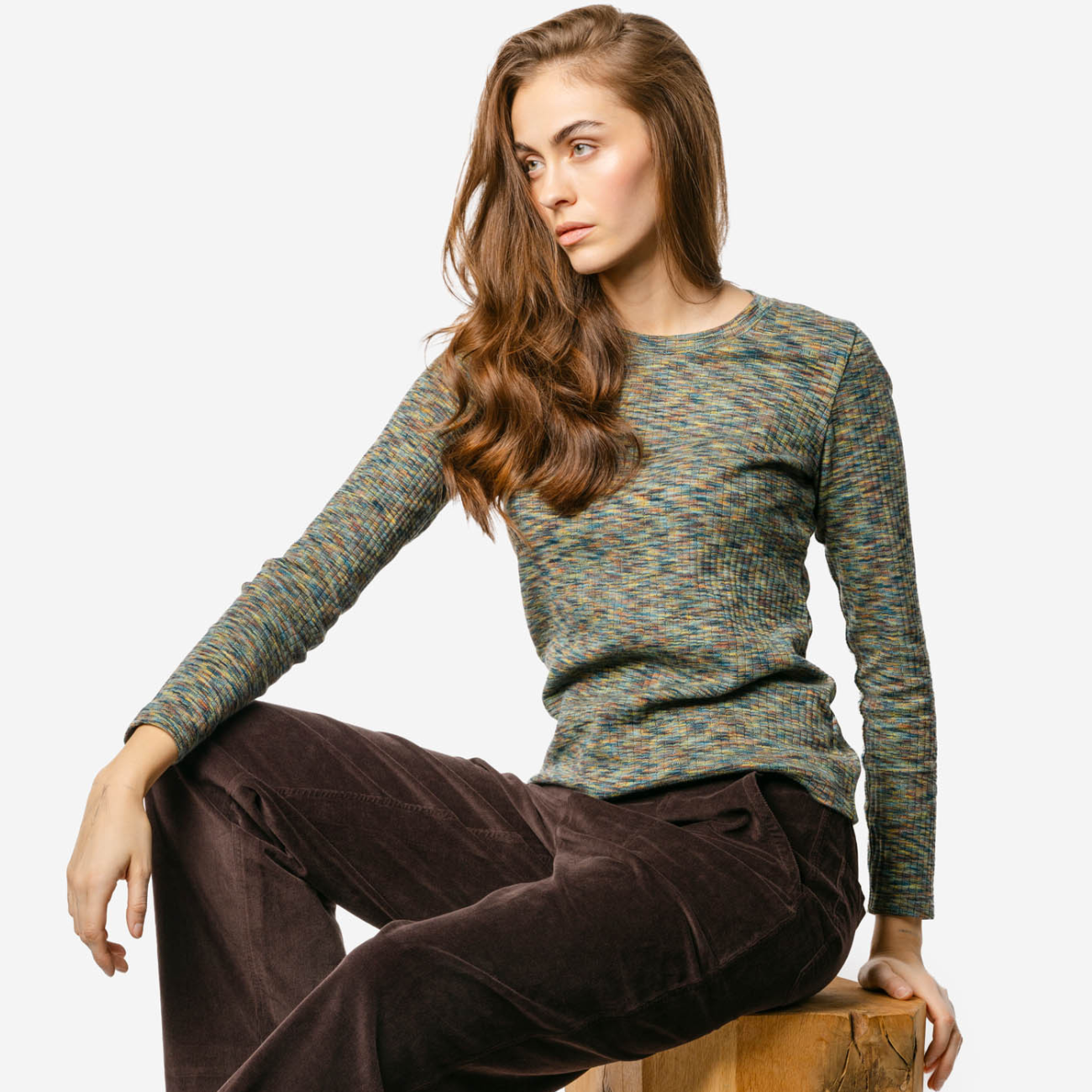 T-shirt côtelé PRISCA en coton bio - LIVING CRAFTS