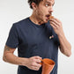 T-shirt brodé BARTHELEMIEN café et croissant - LA GENTLE FACTORY