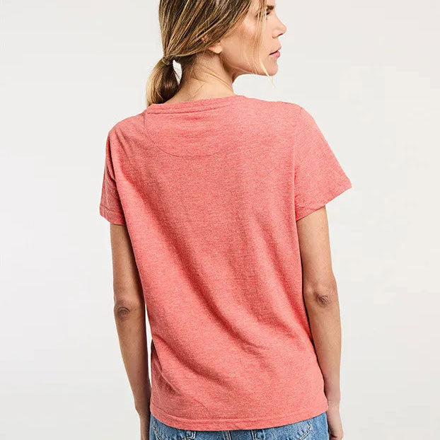 T-shirt BRUNE brodé tasse cœur 100% coton bio - LA GENTLE FACTORY